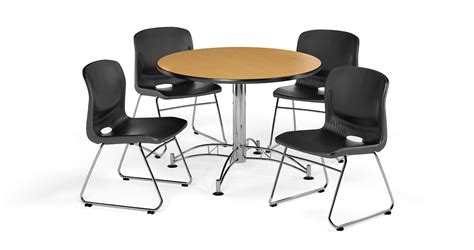 Ofm Multi Use Break Room Package 42 Round Table With Plastic Stack