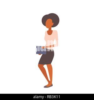 African American Businesswoman Holding Clipboard Female Boss Or