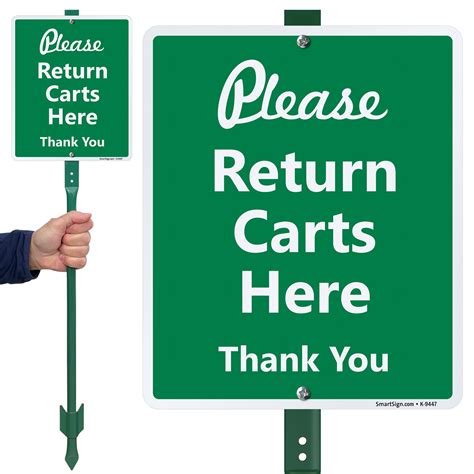 Please Return Carts Here Sign Golf Directional Sign