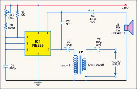 Audio Amplifier With 555 Timer Ic Tech