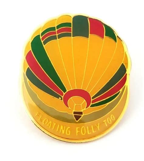 Vintage Floating Folly Too Hot Air Balloon Gold Tone Enamel Lapel Pin Souvenir 649 Picclick