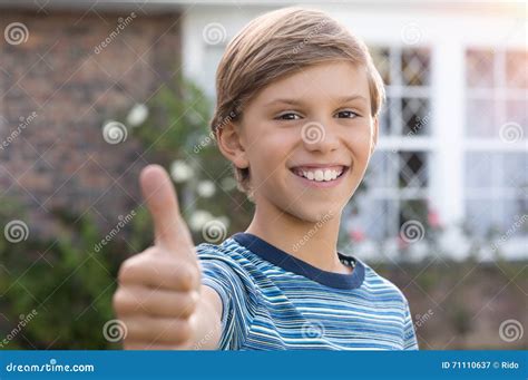 Boy Giving Thumb Up Stock Image Image Of Thumbup Gesture 71110637