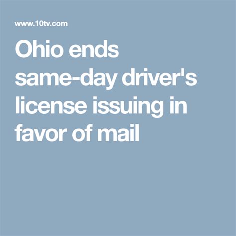 Ohio Ends Same Day Drivers License Issuing In Favor Of Mail Drivers