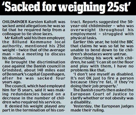 Obesity Is A Disability Rules Highest Eu Court Daily Mail Online