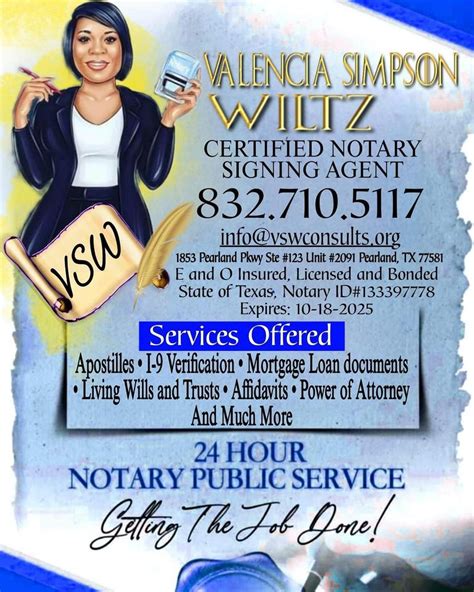Vsw Notary Consulting Services Request A Quote Houston Texas