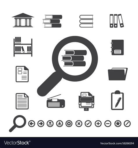 Documents Icons And Library Icon Royalty Free Vector Image