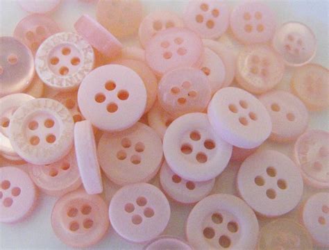 Baby Pink Buttons 50 Small Assorted Round Sewing Crafting Etsy
