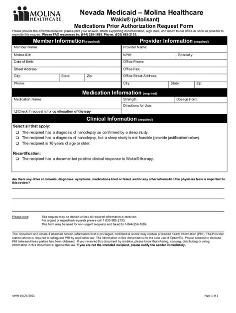 Fillable Online Molina Prior Authorization Form Fill Online