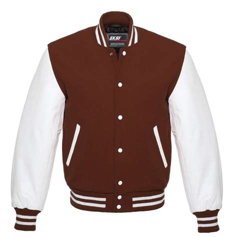 Letterman Varsity Jacket All Wool Dark Brown Skaf Impex
