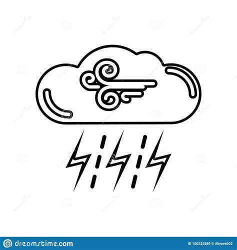 Windy And Thunderstorm Whether Icon. Element Of Whether For Mobile Concept And Web Apps Icon ...