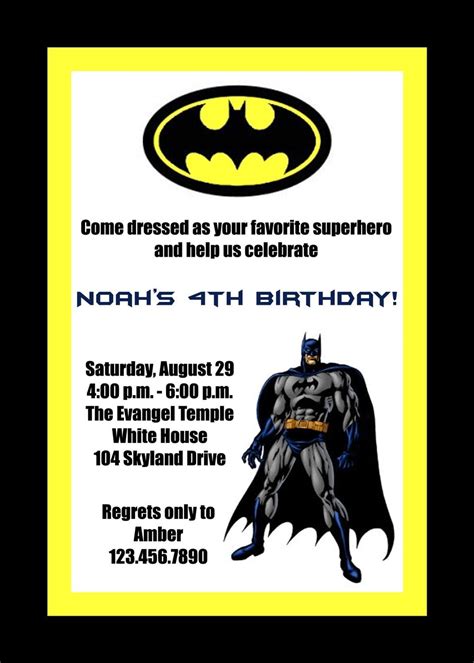 batman party invitations