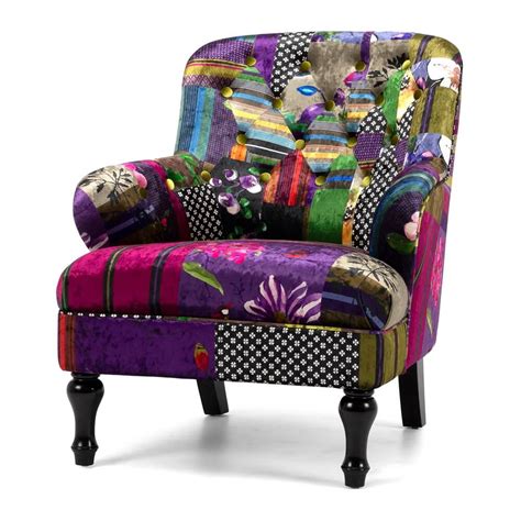 The patchwork old style armchair in totally modern tone colors. LOVE SEAT PATCHWORK ARMCHAIR - Lounge & Living