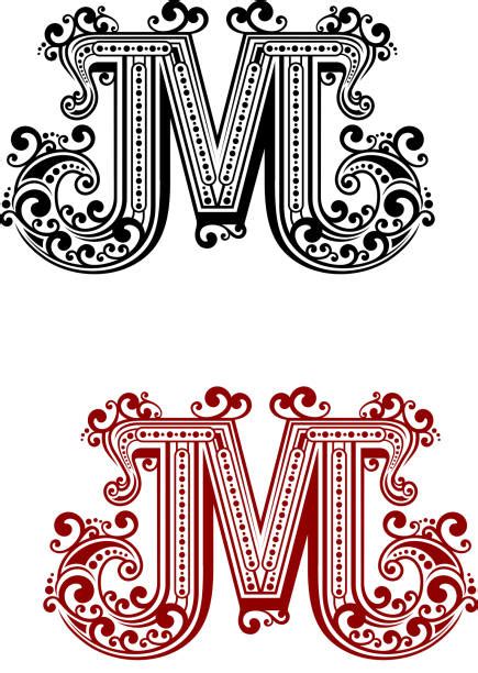 Royalty Free Fancy Letter M Silhouette Clip Art Vector Images