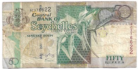 Seychelles 50 Rupees 2000 11 Used Currency Note Kb Coins And Currencies
