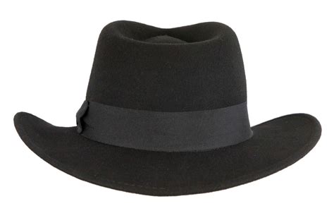 Black Australian Wool Wide Brim Fedora Trilby Hat 100 Aussie Seller