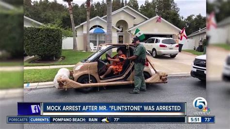 Yabba Dabba Doo Florida Man Gets Pulled Over Driving Footmobile Dressed As Fred Flintstone