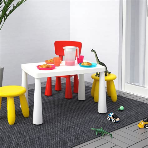 Length 166cm, width 78cm, height above ground: MAMMUT Children's table - indoor/outdoor white - IKEA in ...