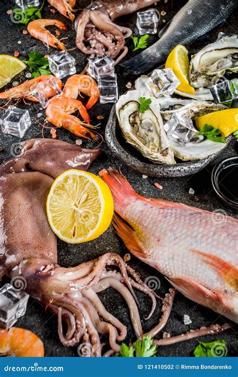 Fresh Raw Seafood Stock Photo Image Of Cuisine Diet 121410502