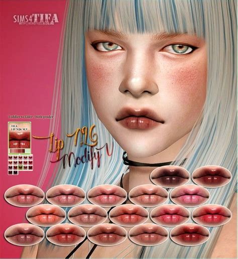 Tifa Sims Lips N26 Modify V • Sims 4 Downloads Sims Sims 4 Makeup Cc