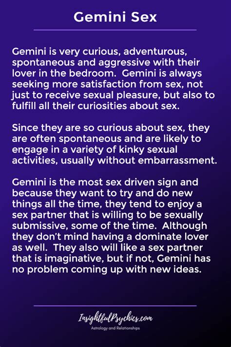 Gemini Sex Life The Good The Bad The Hot
