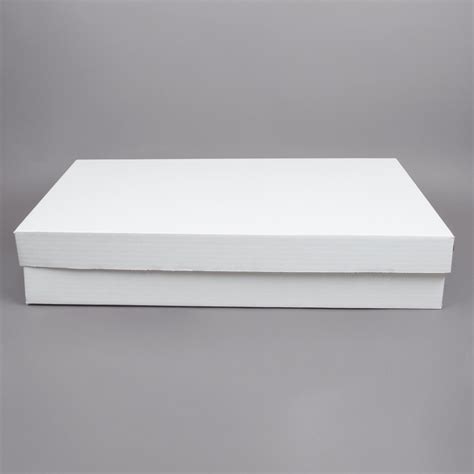 28 X 18 X 5 White Corrugated Full Sheet Cake Bakery Box With Lid