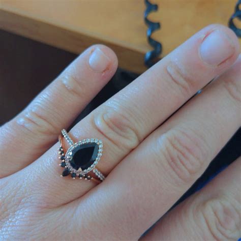 Black Onyx Wedding Ring Set Black Onyx Ring Set For Women Etsy