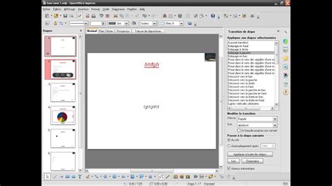 Openoffice Impress Fr 11 Transitions Des Diapos Youtube