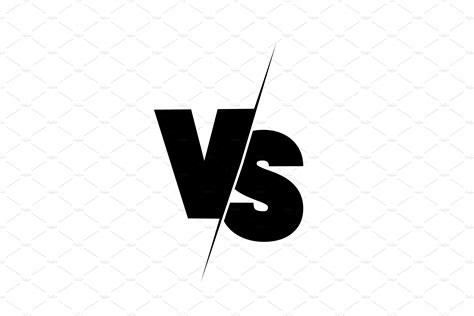 Versus Sign Black And White Symbol Outline Icons ~ Creative Market