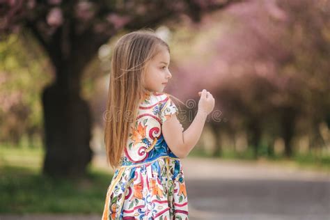Young Girl Model Poses To Photographer Female Kid I Beautiful Dress