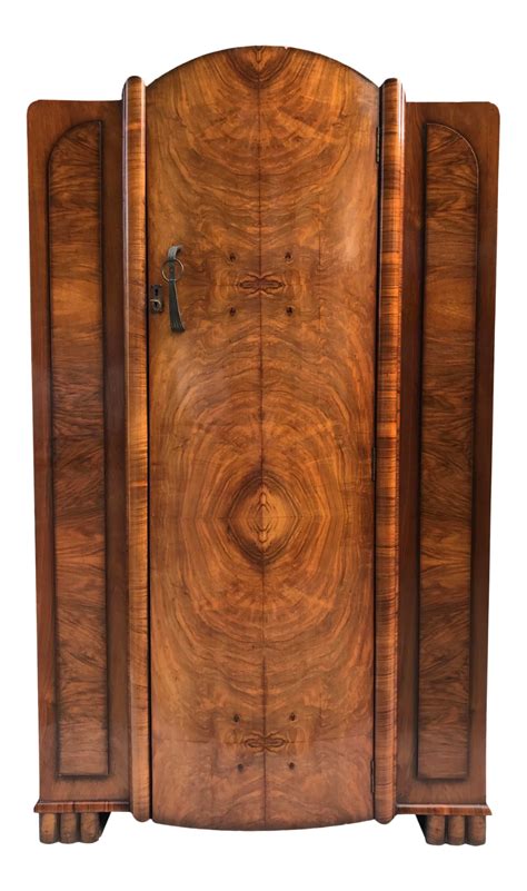 1940's Vintage Art Deco Burl Wood Armoire | Chairish | Wood armoire, Burled wood, Vintage art deco