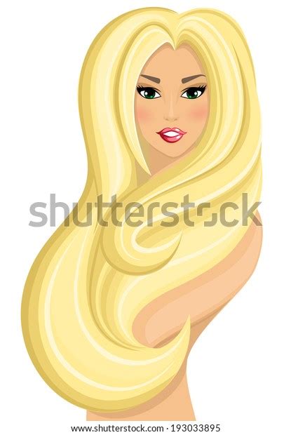 Beautiful Girl White Hair Fluttering Stock Vector Royalty Free