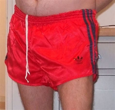 Shorts — D5 Red Adidas Nylon Shorts With Blue Colourway