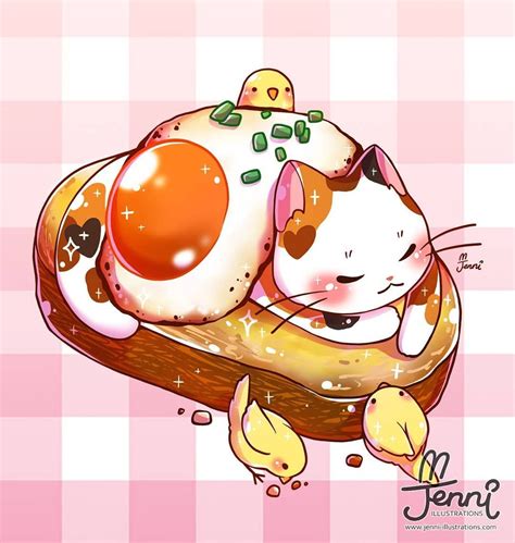°would You Like Some Eggs On Your Cat No I Would Not Cute Kawaii