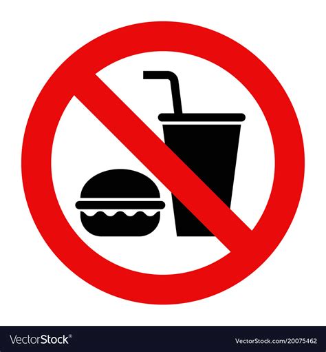 Foodstuff is much more than simply for electrical power. No food and no drinks allowed Royalty Free Vector Image