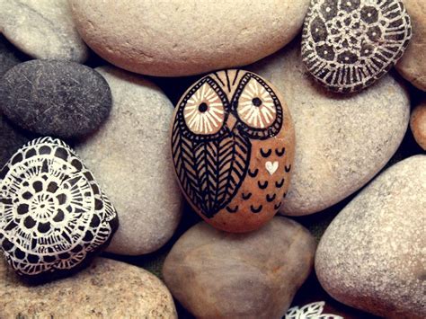 Painted Owl Rocks Yahoo Image Search Results Pebble Painting Pebble Art Stone Painting