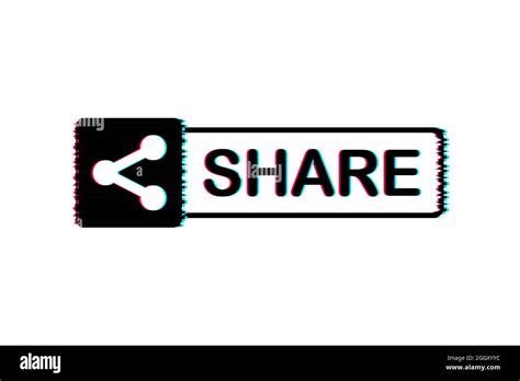 Share Button In Flat Style On Blue Background Glitch Icon Social