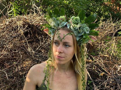 Elf Flower Crown Nymph Headpiece Fairy Headband Flower Etsy