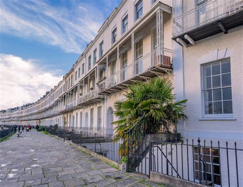 Row Of Houses In Royal York Crescent Bristol England Under A