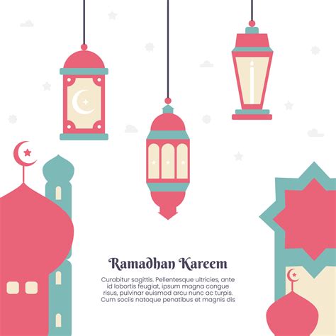 Attractive Ramadan Kareem Poster Design With Minimalism Vector