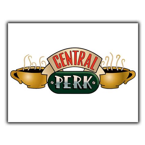 Central perk logo illustration, central perk paper sticker wall decal, central perk, cafe, poster png. CENTRAL PERK METAL SIGN WALL PLAQUE FRIENDS TV Show ...