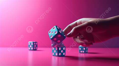 Cartoon Style 3d Illustration Of A Hand Rolling Dice Symbol On A