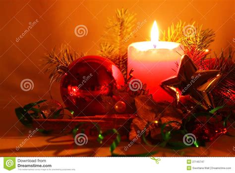 Christmas Decoration With Christmas Balls And Cand Stock Image Image