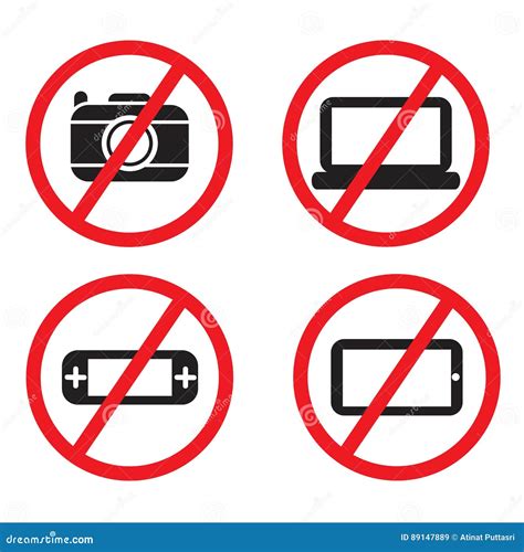 Icon Prohibited Electronic Devices Stock Vector Illustration Of