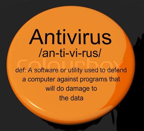 A computer virus is a small software program that can spread from one computer system to another and cause interferences with computer operations. Antivirus Definition Button Showing Computer System ...