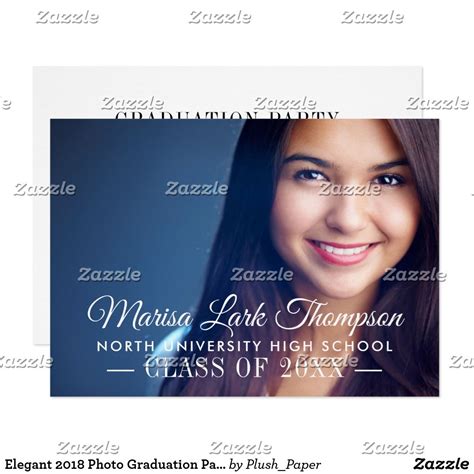Elegant Script 2022 Custom Photo Graduation Party Invitation Zazzle Photo Graduation Party
