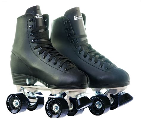 Buy Chicago Mens Deluxe Quad Roller Skates Black Classic Rink Skate