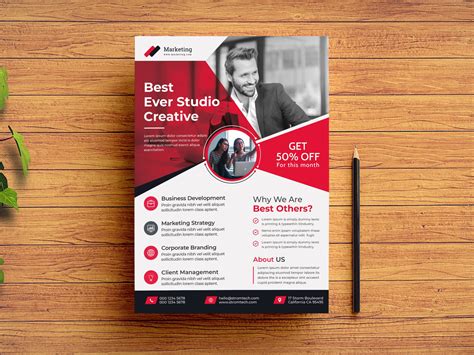 Red Modern Creative Corporate Flyer Business By Md Abu Umayer Sarker On