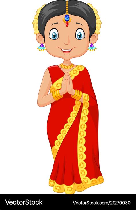 Indian Girl With Traditional Dress Royalty Free Vector Image