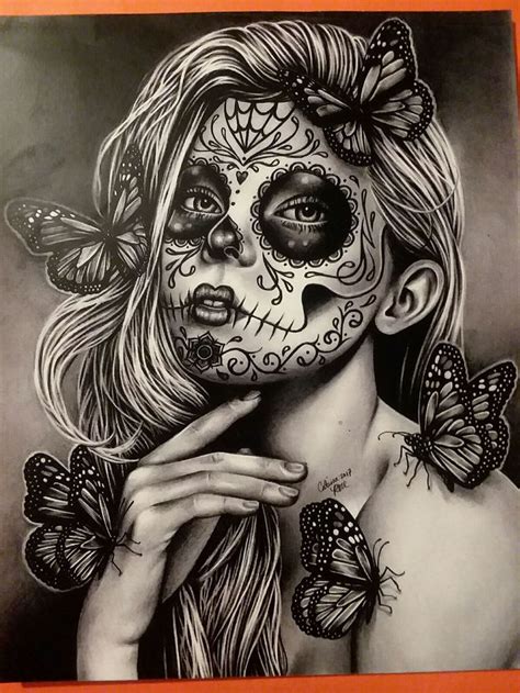 Carissa Rose Art In 2020 Day Of The Dead Artwork Sugar Skull Girl Skull Girl Tattoo