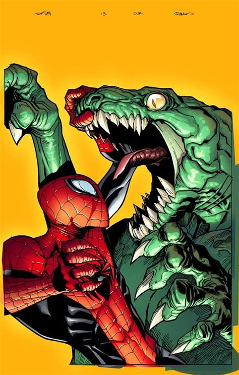 Spider Man Vs The Lizard By Humberto Ramos Com Imagens Spider Man Art Humberto Ramos